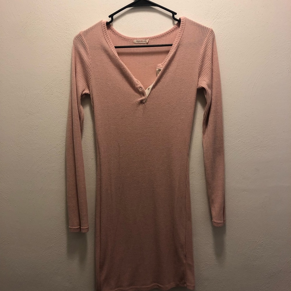 Blush mini sweater dress